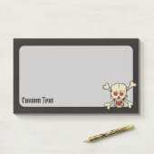 Schädel mit Herz Post-it Klebezettel (Auf Schreibtisch)