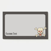 Schädel mit Herz Post-it Klebezettel (Vorderseite)