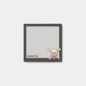 Schädel mit Herz Post-it Klebezettel (Vorderseite)