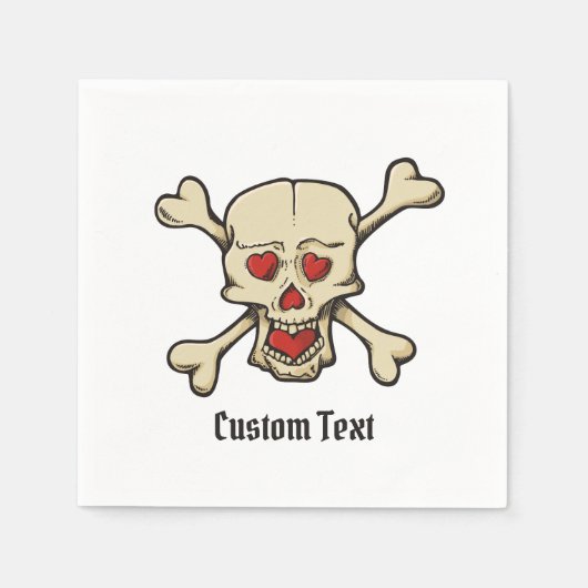 Schädel mit Herz Serviette (Vorderseite)
