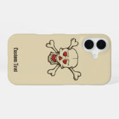 Schädel mit Herzen iPhone 16 Hülle (Rückseite (Horizontal))