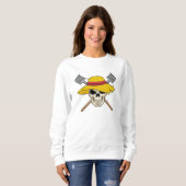 Schädel mit Hut als Bauer mit Rake Sweatshirt (Vorne ganz)