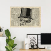 Schädel mit Hutsteampel Poster (Heimbüro)