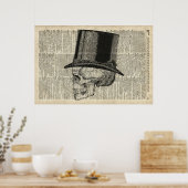 Schädel mit Hutsteampel Poster (Küche)