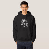 Schädel mit Kopfhörern Hoodie (Vorne ganz)