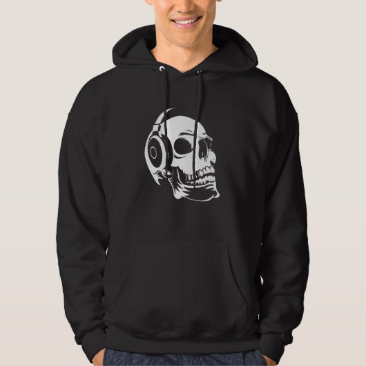 Schädel mit Kopfhörern Hoodie (Vorderseite)