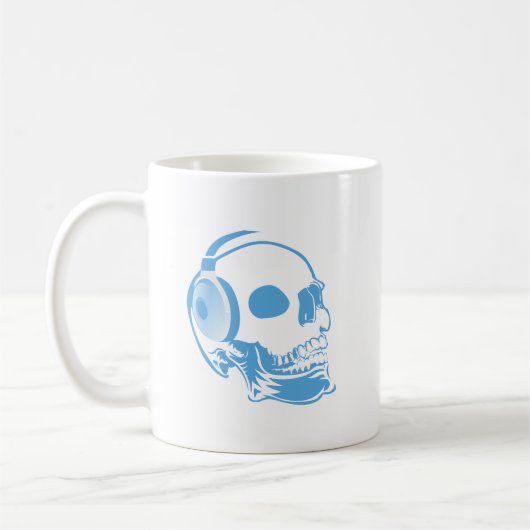 Schädel mit Kopfhörern Kaffeetasse (Links)