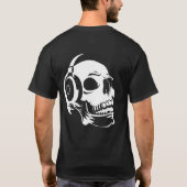 Schädel mit Kopfhörern T-Shirt (Rückseite)
