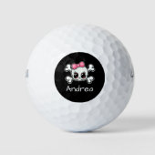 Schädel mit Kreuzknochen Golfball (Vorderseite)