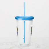 Schädel mit Kristallen und Sukkulturen Acryltrinkbecher (Rechts)