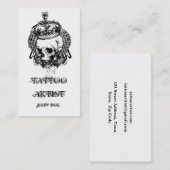 Schädel mit Kronen-Tätowierungs-Künstler Visitenkarte (Vorne/Hinten)