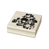 Schädel mit Mangnolia Blumen Gummistempel (Stempel)