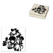 Schädel mit Mangnolia Blumen Gummistempel (Stempel)