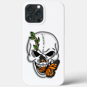 Schädel mit Monarch Butterfly Case-Mate iPhone Hülle