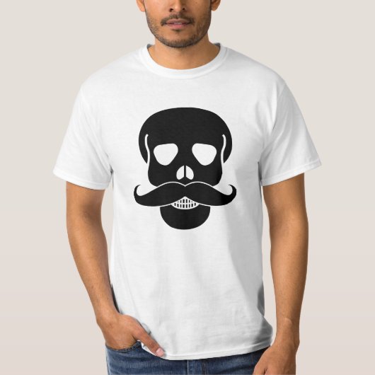 Schädel mit Mustache T-Shirt (Vorderseite)