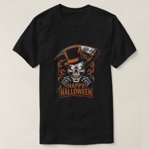 Schädel mit oberem Hut: Frohe Halloween T-Shirt