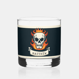Schädel mit personalisiertem Namen Whiskyglas