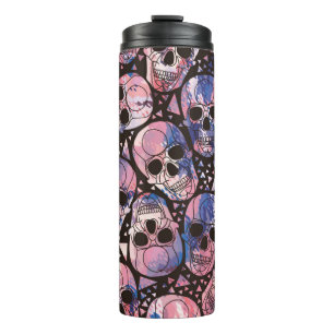 Schädel mit polygonalen Ornamenten. Halloween. na Thermosbecher