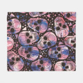 Schädel mit polygonalen Ornamenten. Halloween. nah Fleecedecke (Vorderseite (Horizontal))