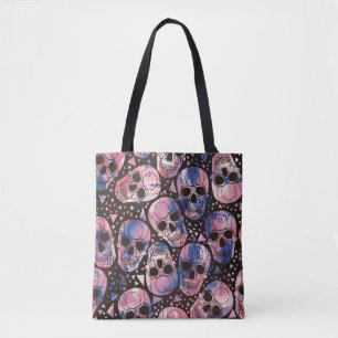 Schädel mit polygonalen Ornamenten. Halloween. nah Tasche