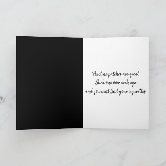 Schädel mit rauchender Zigarette Karte (Innenseite)