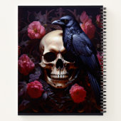 Schädel mit Raven und Rose Notizblock (Rückseite)