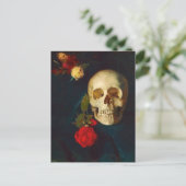 Schädel mit Rose | Carl Schuch Postkarte (Stehend Vorderseite)