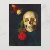 Schädel mit Rose | Carl Schuch Postkarte (Vorderseite)