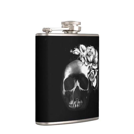 Schädel mit Rose Flachmann (Rechts)