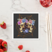 Schädel mit Rose, gotisches Halloween Serviette (Beispiel)