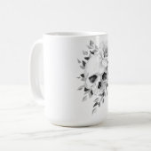 Schädel mit Rose Kaffeetasse (Vorderseite Links)