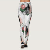 Schädel mit Rose Leggings (Rückseite)
