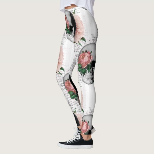 Schädel mit Rose Leggings (Links)