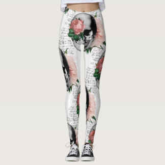 Schädel mit Rose Leggings