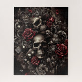Schädel mit Rose Puzzle (Vertikal)
