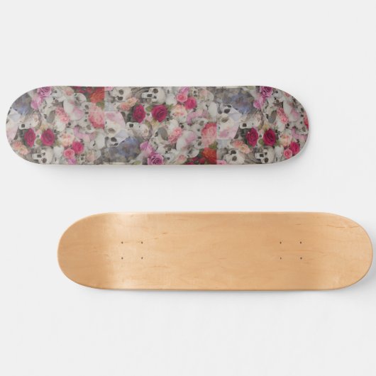 Schädel mit Rose Skateboard (Horizontal)