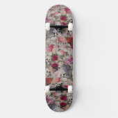 Schädel mit Rose Skateboard (Vorderseite)