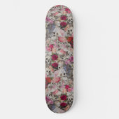 Schädel mit Rose Skateboard (Vorderseite)