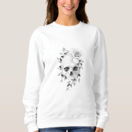 Schädel mit Rose Sweatshirt