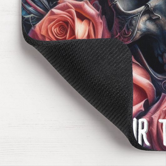 Schädel mit Rose und Bluebird Mousepad (Ecke)