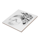 Schädel mit Rosen Fliese (Seite)