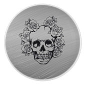 Schädel mit Rosen Keramikknauf (Vorderseite)