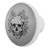 Schädel mit Rosen Keramikknauf (Rechts)