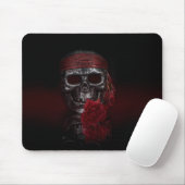 Schädel mit Rote Rose Mousepad (Mit Mouse)