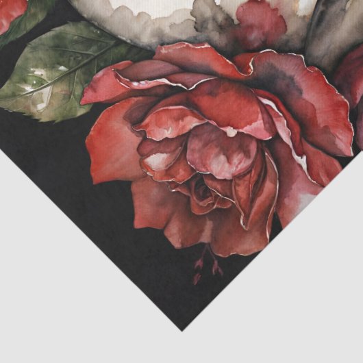 Schädel mit Rote Rosen Seidenpapier (Detail)