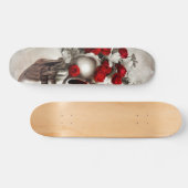 Schädel mit rote Rosen Skateboard (Horizontal)