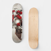 Schädel mit rote Rosen Skateboard (Vorderseite)
