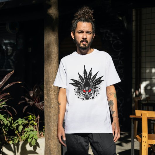 Schädel mit roten Augen Tri-Blend Shirt