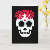 Schädel mit roten Blume Karte (Gelbe Blume)
