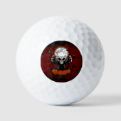 Schädel mit scharfen, bedrohlichen Zähnen Golfball (Vorderseite)